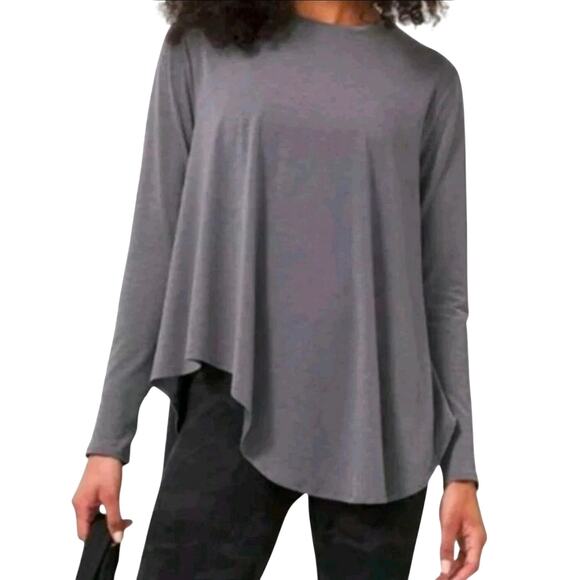 lululemon athletica Tops - Lululemon Lifted Balance Grey High Neckline Draped Hem